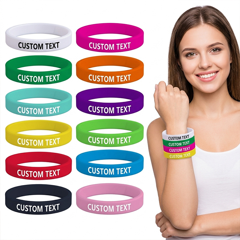 Custom Silicone Wristbands 100pcs Set, Gift for Her/Him